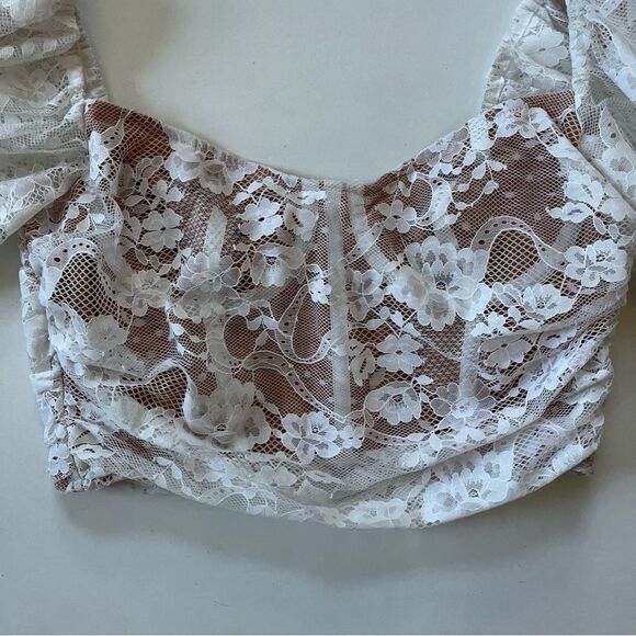 For Love & Lemons Rosalie Lace Crop Top XS - Picture 8 of 13